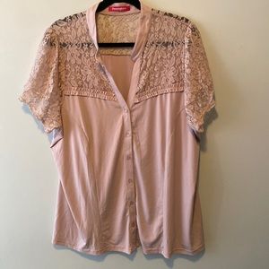 Mauve Top with Lace Detailing